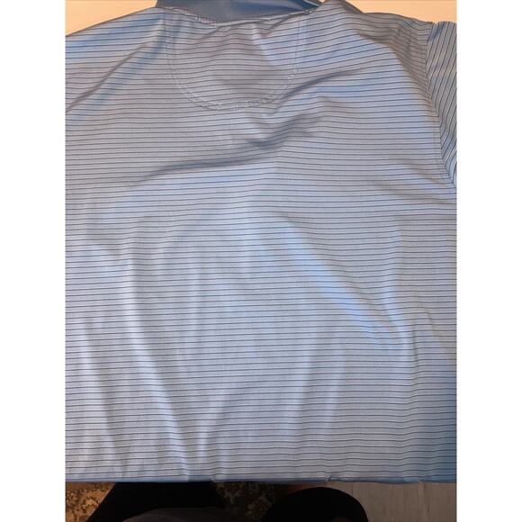 F&G Tech Men Golf Shirt XL Blue Stripe 94% Polyester with Shell Houston Open - Picture 6 of 9